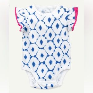 Oliver & Rain Organic Blue Batik Bodysuit, 3M
